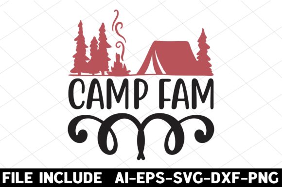 Camp Fam: A Vibrant Graphic Design Asset for Crafts and Themed Branding