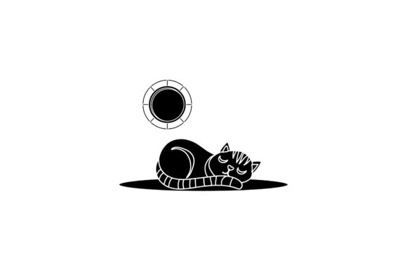 Flat Icon Cat Sleep Black Filled: A Versatile Graphic Design Freebie
