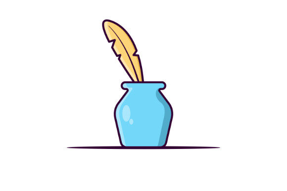 Inkwell and Feather Pen Illustration: A Freebie Graphic for Polished Content