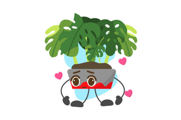 Kawaii Cute Plant Valentine Theme Graphics for Content Creators
