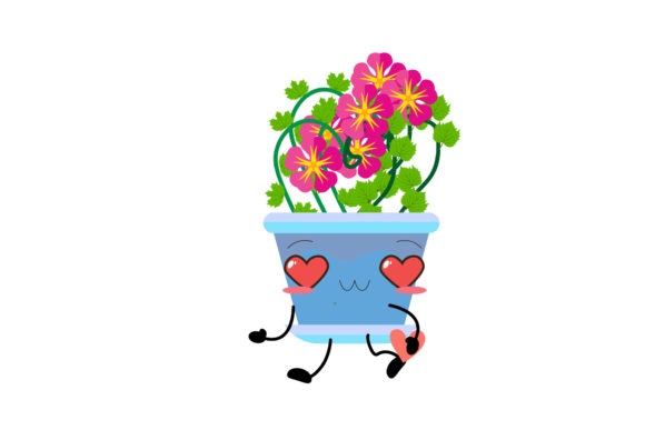Kawaii Flower in Pot Cute Kawaii: A Versatile Graphic Design Freebie