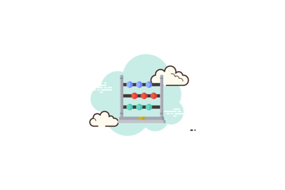 School Icon Abacus Cloud White Sky Blue – A Versatile Freebie for Modern Branding