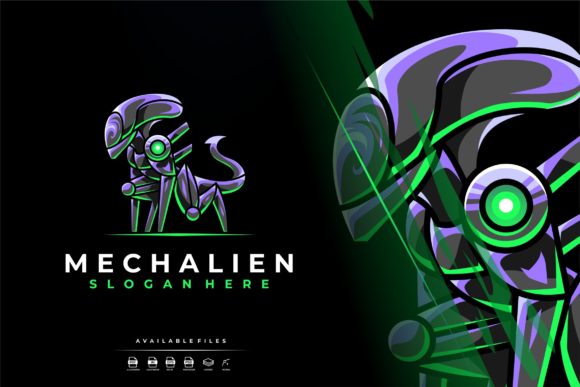 Unique Robotic Alien Mascot Logo: A Graphics Freebie That Elevates Creative Content
