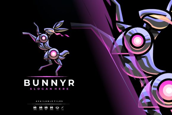 Unique Robotic Rabbit Mascot Logo: A Modern Graphic Freebie for Content Creators