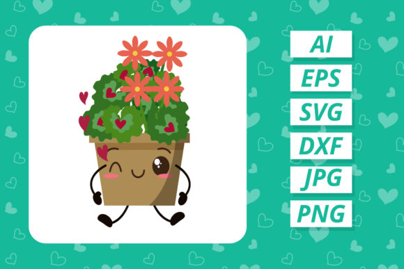Valentine Beauty Plant Kawaii Style: A Graphic Design Freebie for Local Business Branding