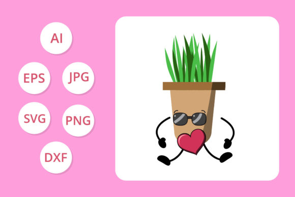 Valentine Character Plant Graphic: A Versatile Design Asset for Crafters