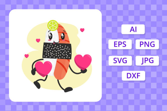 Valentine Sushi Romantic Kawaii: A Graphics Freebie with Heartfelt Appeal