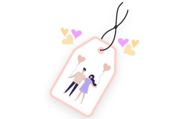 Valentine Tag Couple Love Balloon: A Versatile Graphic Design Asset for Content Creators