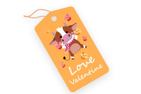 Valentine Tag Cow Cupcake Illustration: A Freebie Graphic for Handmade Creations